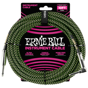Ernie Ball 6077 Black/Green 3m Instrument Cable